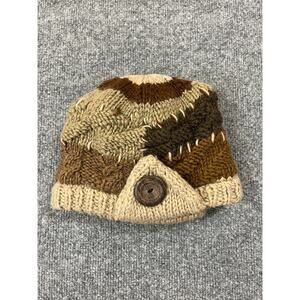 Wool Hand Knit Kids Beanie Mountain Climbing Art Goblincore Nature Cozy Cottage